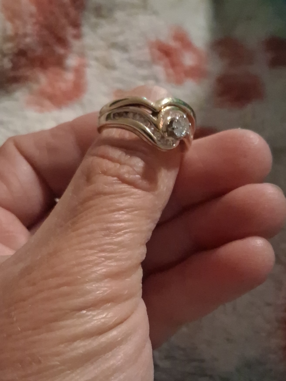 14.9 Karat Gold Diamond Wedding Ring